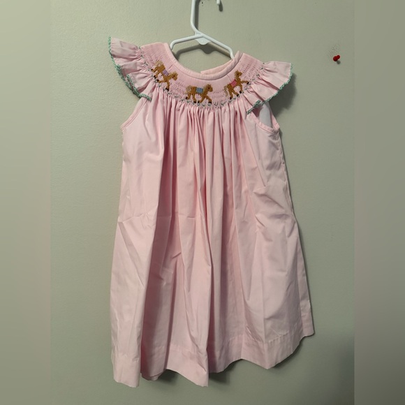 The Beaufort Bonnet Company Other - The Beaufort Bonnet Company Pink Smocked Horse Dress